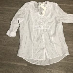 NWT Grand & Greene white blouse, cover up S
